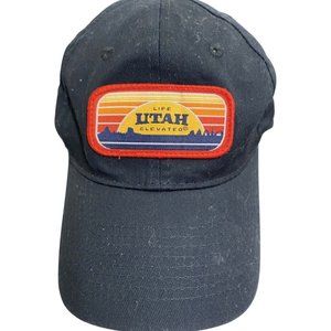 Utah Life Elevated Patch BaseBall Cap Hat Strap Back Black Adjustable Port & Co